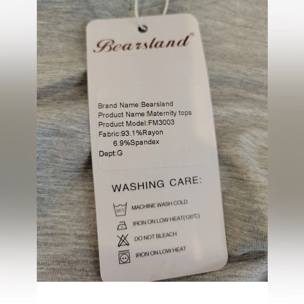 Bearsland Maternity Tops Gray Women’s Size Small NWT - Picture 4 of 7